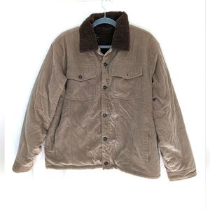 Corduroy and Fleece Button Up Jacket, M